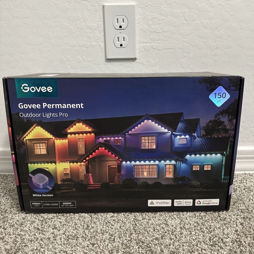 Govee Permanent Outdoor Lights Pro - 150 FT - White Version- H706B- New Sealed